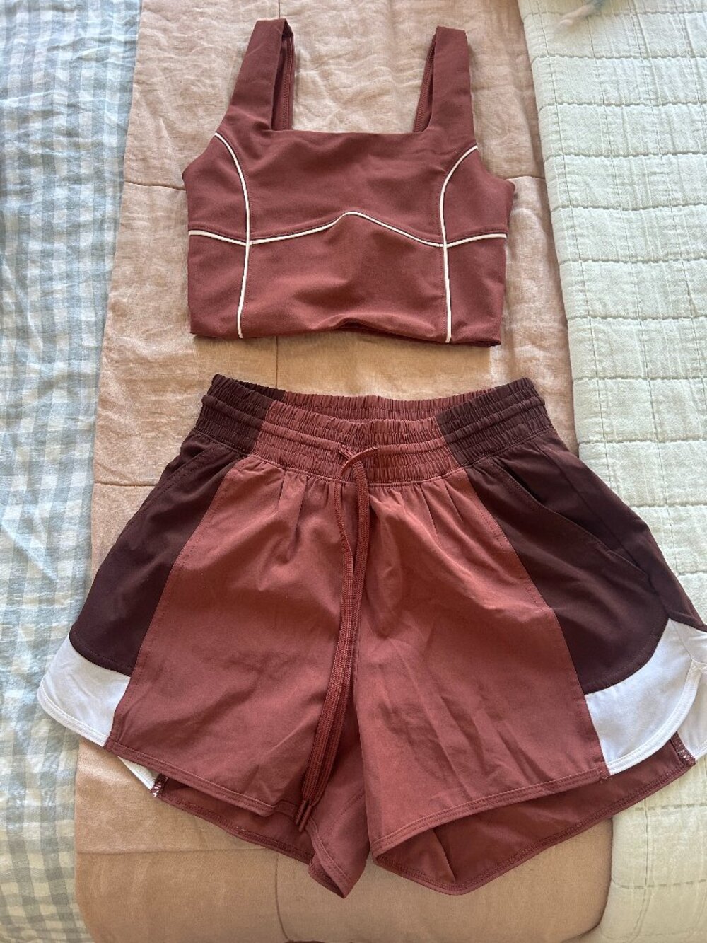 Abercrombie YPB Lined Shorts and Longline Sports Bra -- XS